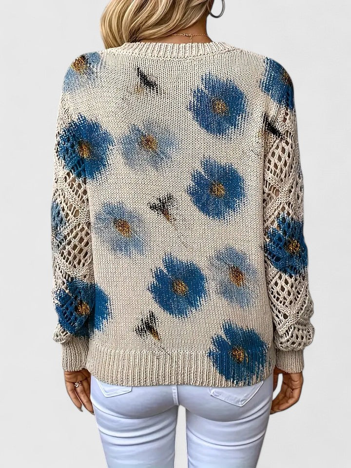 Anna & Julia® | Elegancki sweter w kwiaty