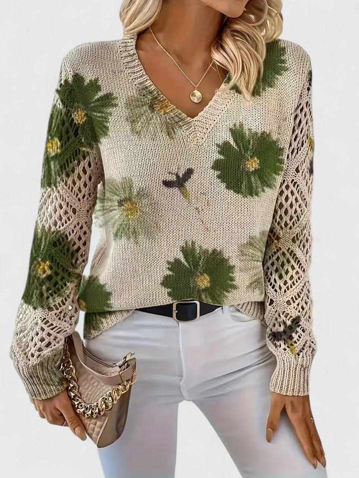 Anna & Julia® | Elegancki sweter w kwiaty