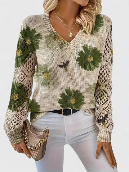 Anna & Julia® | Elegancki sweter w kwiaty
