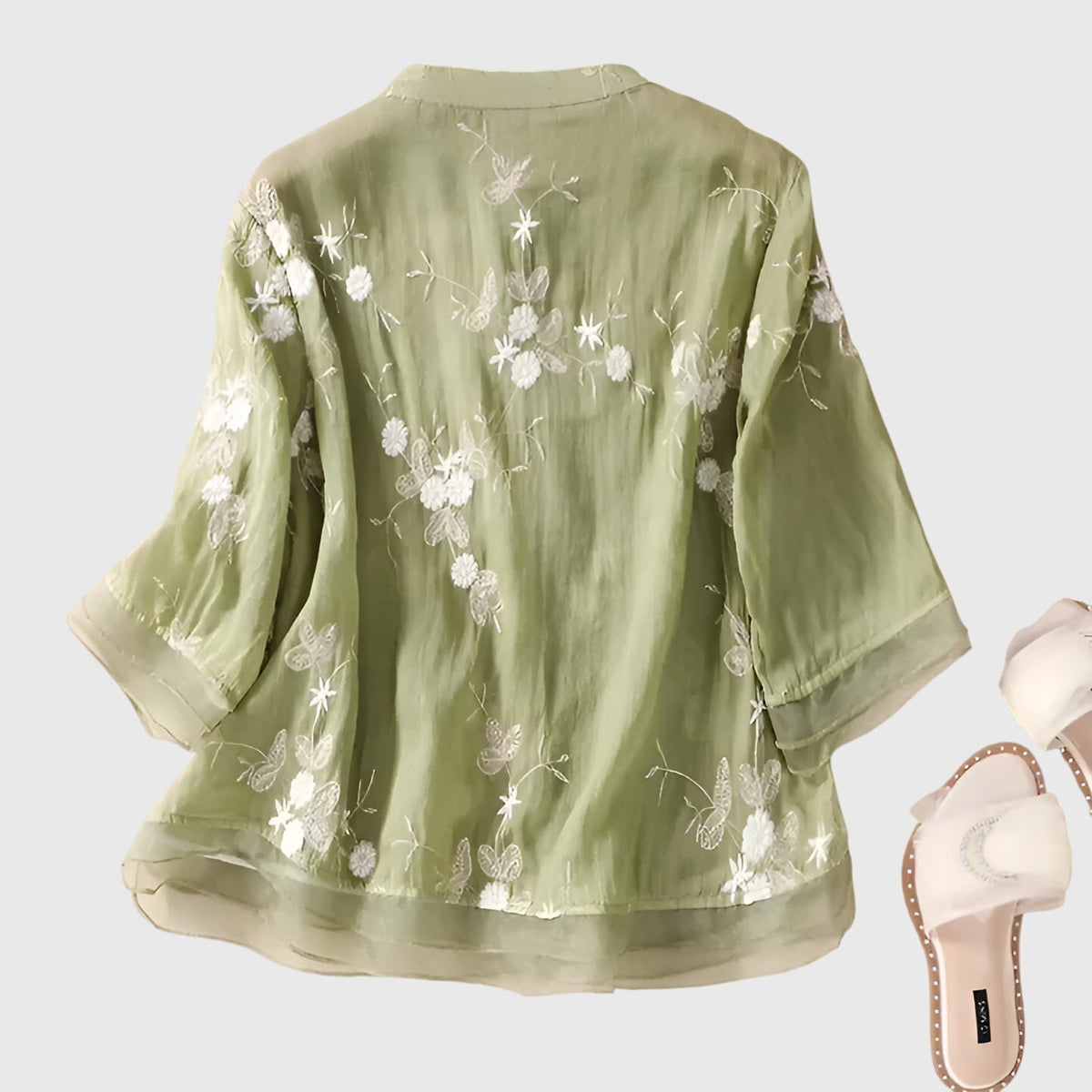Anna & Julia® | Nellie Elegancki top z haftowanymi kwiatami