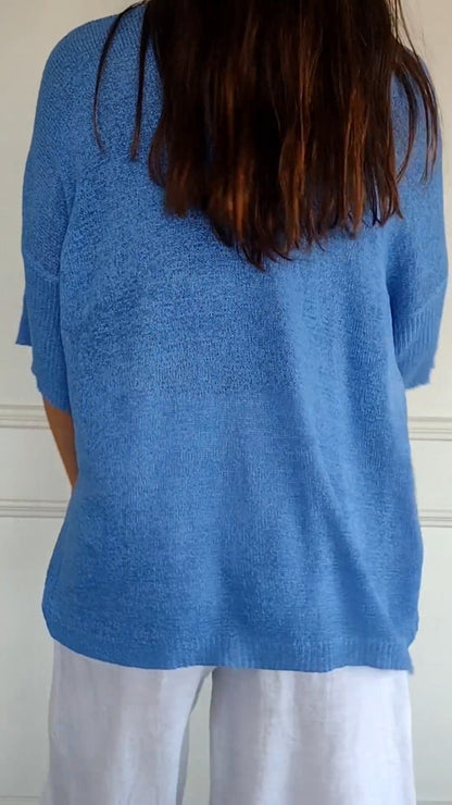 Anna & Julia® | Dzianinowy top z dekoltem V